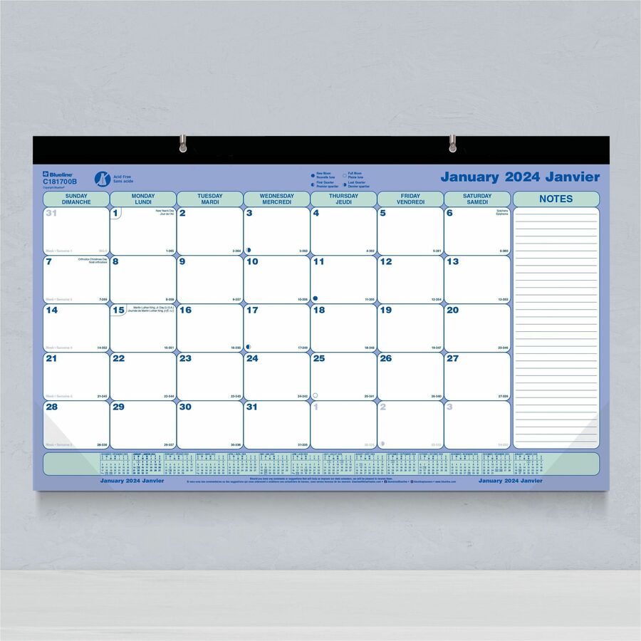17.75"x10.7" 2024 Calendar Desk Pads