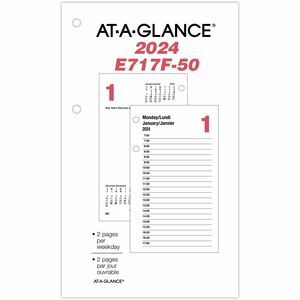 3.5"x6" 2024 At-a-Glance Desk Calendar Refill Pad
