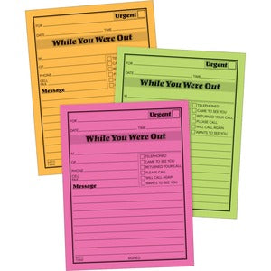 4"x5" Adams Neon While You Were Out Message Pads