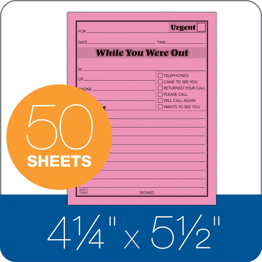 4"x5" Adams Neon While You Were Out Message Pads