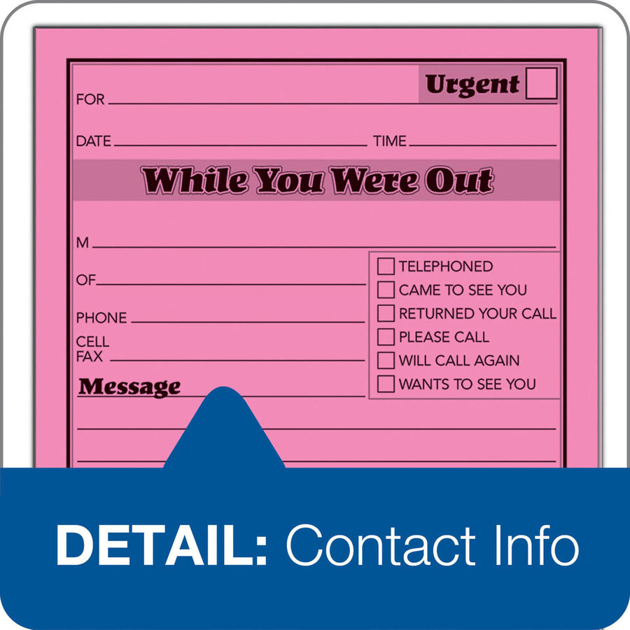 4"x5" Adams Neon While You Were Out Message Pads