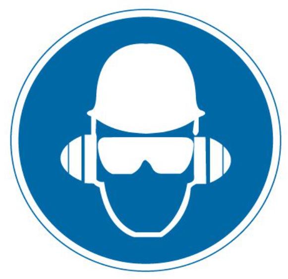 Wear Head, Hearing & Eye Protection Each