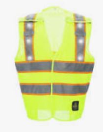 Flashing L.E.D. Lime Light Vest Each