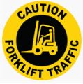 18" Floor Sign CAUTION FORKLIFT TRAFFIC