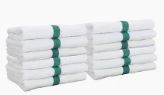 Bar Towel w/Green Strip 12/Pack