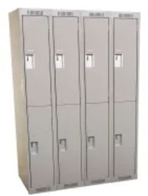 Gray 2 Tier Clean Lined Assembled Lockers