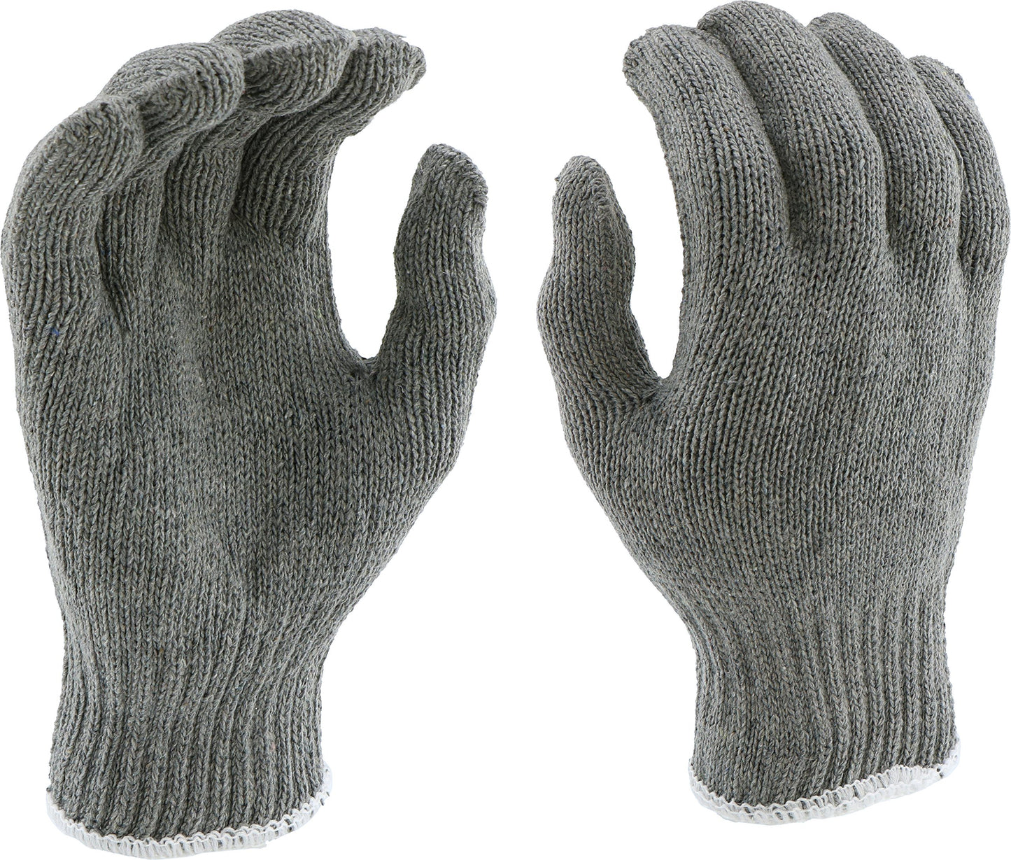 Grey Poly/Cotton String Knit Large Gloves 12 Pair