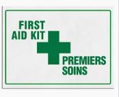 First Aid Kit Sign, English/French Each