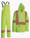 Lime Traffic Nylon Rain Suit Large Each