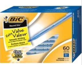 BIC Medium Round Stic Ballpoint Pens 60/Pack
