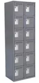 Gray 6 Tier Clean Lined Assembled Lockers