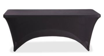Stretch Fabric 30"x72" Black Table Cover Each