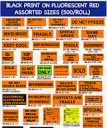 GLASS HANDLE WITH CARE 1"x3" 500/Roll