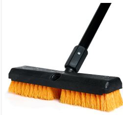 10" Floor & Deck Stiff Scrub Brush-Assembled 54" Metal Handle Each