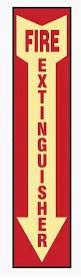 4"x18" Photoluminescent Fire Extinguisher Sign Each