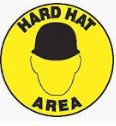 18" Floor Sign HARD HAT AREA