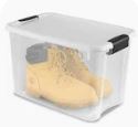 See-Thru Clear Latch Tote w/White Lid