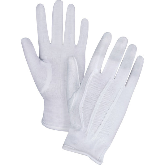 Waiter/Parade White Cotton Hemmed Gloves 12 Pair