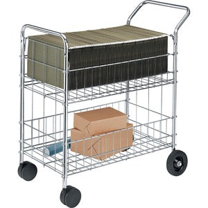 21.5"Wx37.5"Lx39.5"H Chrome Mail Cart