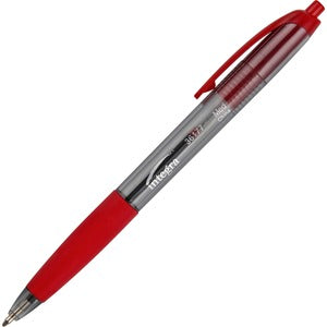 Integra Red Medium Rubber Grip Retractable Pens 12/Pack