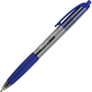 Integra Blue Medium Rubber Grip Retractable Pens 12/Pack
