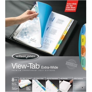 8 Tab View-Tab Extra-wide  Transparent Dividers 8 Tab