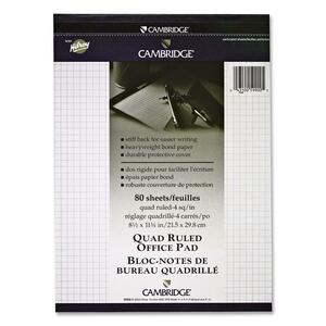 8.5"x11.75" Cambridge Quad Ruled Office Pad