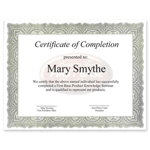 8.50"x11" Green Gloche Certificate