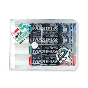 Pentel Assorted Chisel Whiteboard Maxi Marker 4/Pack