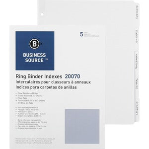 5 Tab 3 Ring Plain Indexes 100Pack