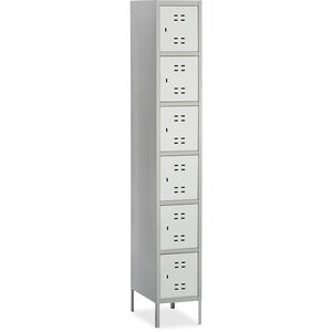 Six-Tier Two-Tone Gray Box Locker with Legs