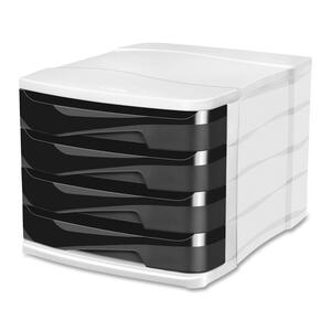4 Drawer Black Desktop Filling Module
