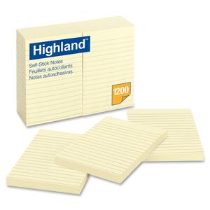4"x6" Yellow Ruled Self Adhesive Note Pads