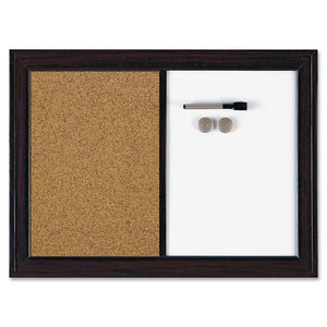 17"x23" Quartet Espresso Combination Dry Erase/Cork Board