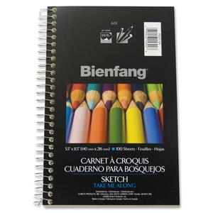 8.5"x5.5" Spiral Plain Bright White Sketch Book 100Sheets