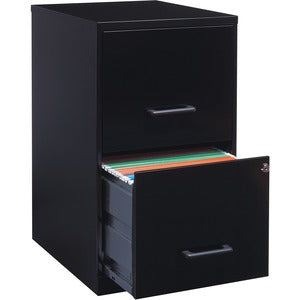 2-Drawer 18" Black File Cabinet