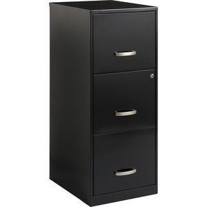 3 Drawer 18" Black Vertical File