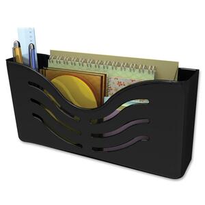Single Pocket 5"Hx10"Lx2.6"D Black Magnetic Wall Mount Supply Organizer