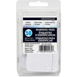 1.69"x2.75" 50 Pack White Strung Tags