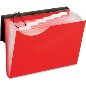 Red Expandable Letter 7-Pocket Poly File