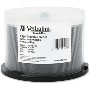 Verbatim DVD-R Inkjet/Hub Printable 16X Spindle