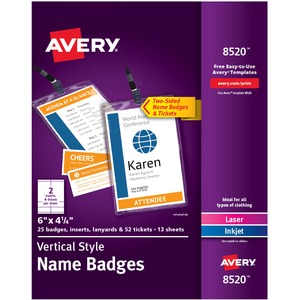 Vertical Style Name Badges Kit 25/Pack
