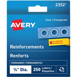 1/4" Clear Polyvinyl Reinforcement Labels 250/Pack