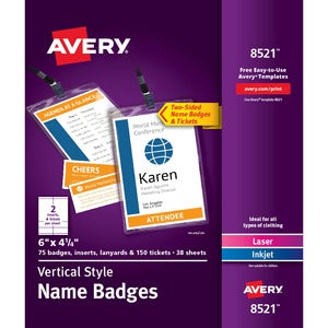 Vertical Name Badges & Tickets 75/Pack