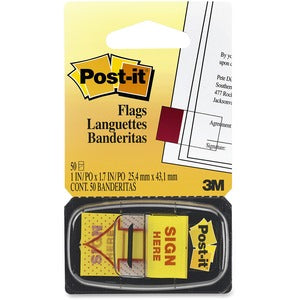 1"x 1.75" Sign Here Printed Flags