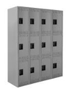 Gray 3 Tier Clean Lined Assembled Lockers