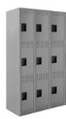 Gray 4 Tier Clean Lined Assembled Lockers