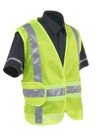 5 Point Lime Safety Vest Mesh Fabric
