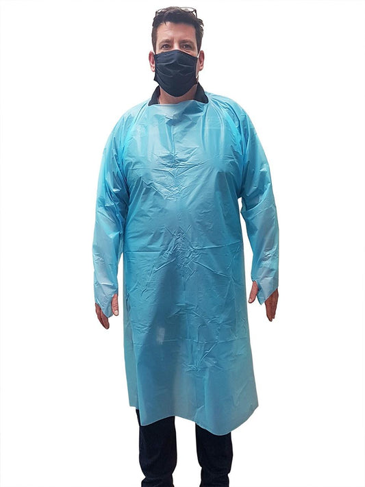 Blue Disposable Isolation Gown, 15/Pack
