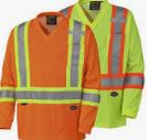 Lime Long Sleeve Cotton Safety T-Shirt w/UV Protection Each